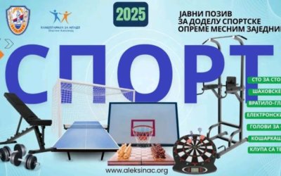 Javni poziv za dodelu sportske opreme mesnim zajednicama opštine Aleksinac