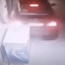 KAO U AKCIONIM FILMOVIMA: Šokantan beg od policije u Leskovcu, zakucao se BMW-om u zid (VIDEO)