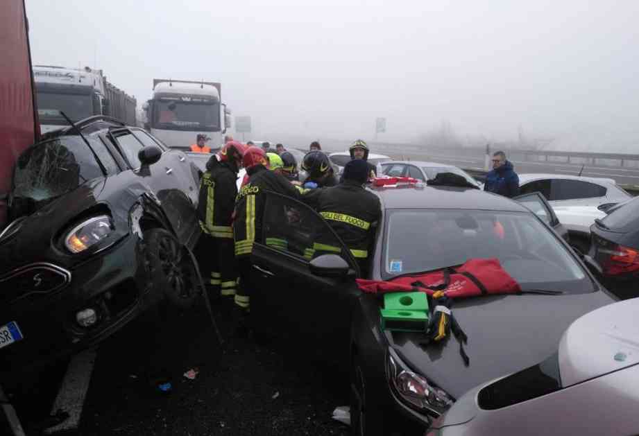 KATASTROFA U ITALIJI! MASOVNI LANČANI SUDAR KOD VERONE: 1 mrtav, 37 povređeno! Pogledajte jezive prizore! 80 vozila se zakucalo jedno u drugo! (FOTO)