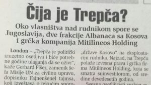 Kako je i pre 20 godina Trepča bila političko pitanje?