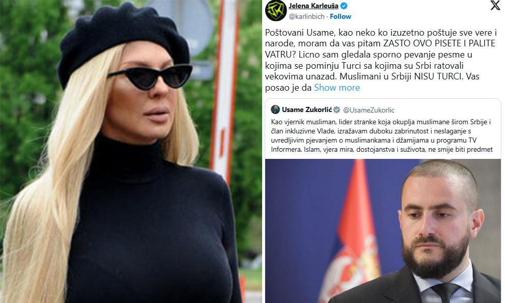 Karleuša se obrušila na Zukorlića zbog odbrane muslimanki: Umjesto da smiruješ, ti pališ vatru