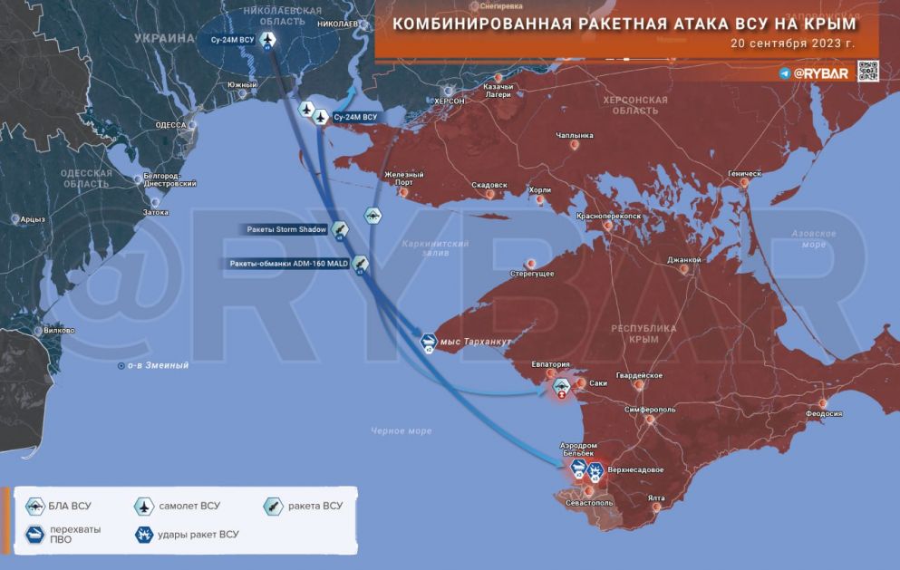 Kombinovani raketni napad ukrajinskih oružanih snaga na Krim