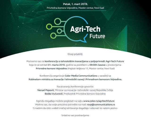 Konferencija o inovacijama u poljoprivredi: Agri-Tech Future