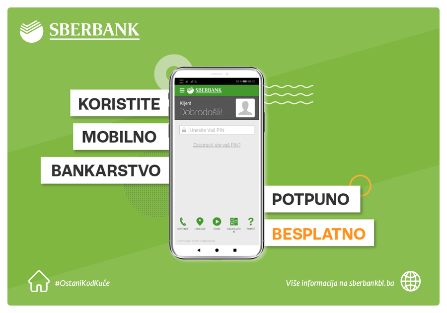 Koristite mobilno bankarstvo Sberbank Banja Luka bez mjesečne naknade !