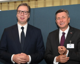 Kratak susret Vučića sa Pahorom i Tanjom Fajon