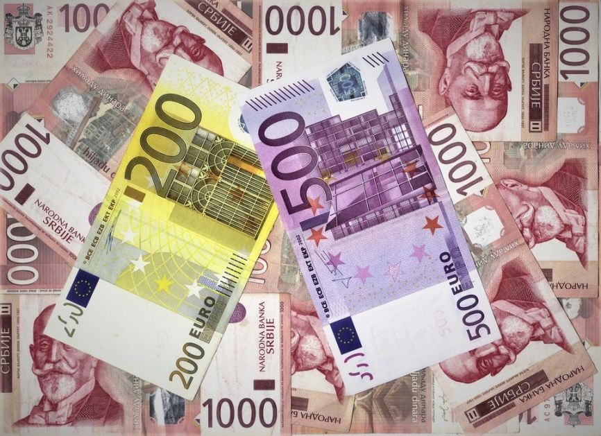 Kurs dinara u ponedeljak 117,4598 za evro