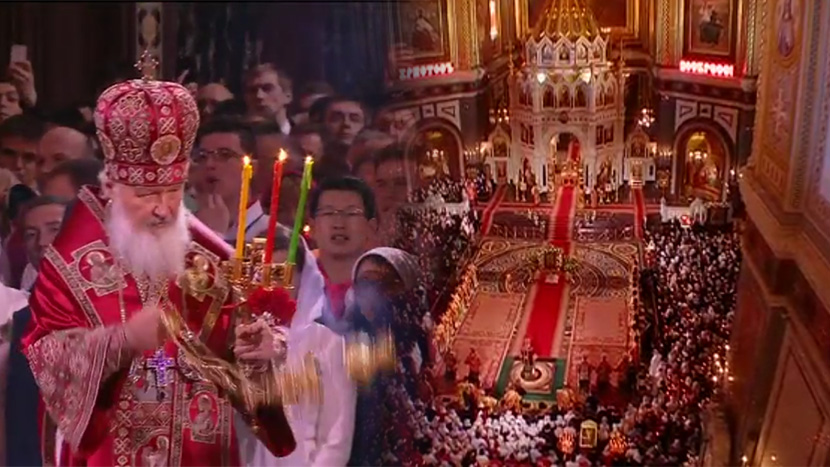 Patrijarh Kiril služio ponoćnu liturgiju u najvećem pravoslavnom hramu: Putin i Medvedev među prisutnim vernicima (FOTO) (VIDEO)