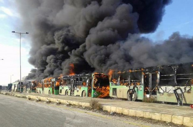 Luđaci koji su zapalili autobuse za evakuaciju ugrozili su život stanovnicima blokiranog istočnog Halepa