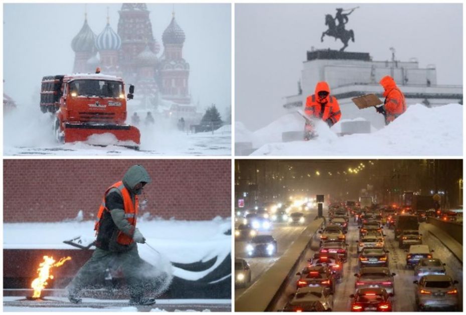 MEĆAVA UDARILA NA MOSKVU, HLADNOĆA LEDI DAH: 60.000 komunalaca pokušava da spreči kolaps! Teška mašinerija u borbi sa snegom FOTO