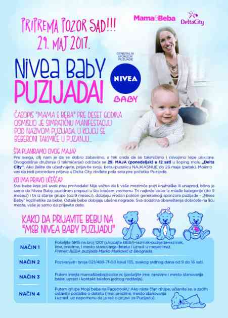 Mama & beba i Nivea Baby Puzijada: Prijavite svoju bebu do 26. maja