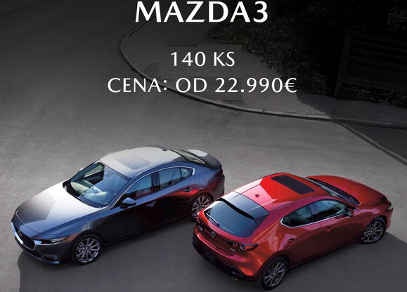 Mazda 3 već od 22.990 evra - dostupna odmah