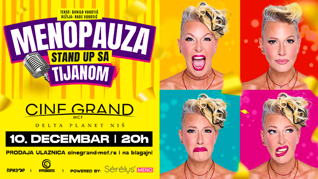„Menopauza – stand up sa Tijanom“ 10. decembra u bioskopu Cine Grand Delta Planet