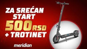 Meridianbet ti poklanja bonus od 500 rsd da uskočiš u trku za električni trotinet