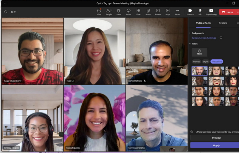 Microsoft Teams uz ‘digitalnu šminku’, Maybelline Beauty, omogućava filter ulepšavanja za sastanke