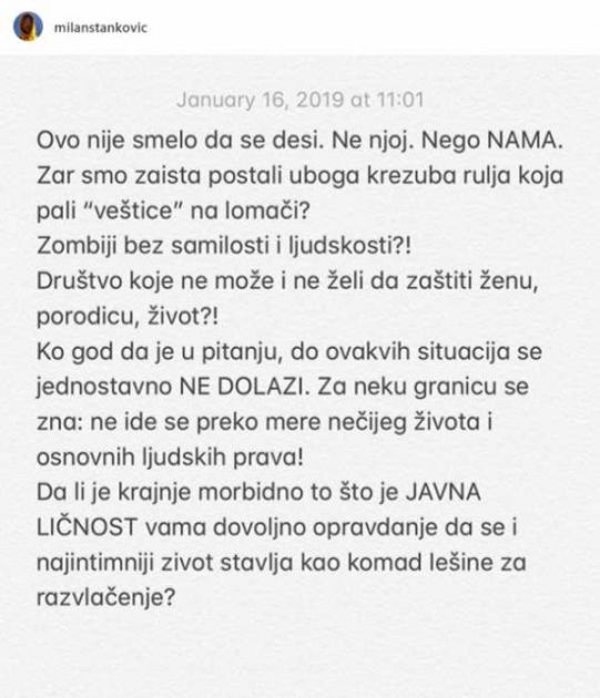 Milan Stanković apeluje: Prestanite da uništavate Karleušin život