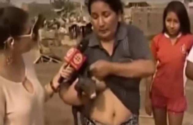 Mnogo bizarno Zena zadigla majicu i podojila prase pred kamerama (VIDEO)
