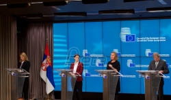 Mogerini i Brnabić za primenu dogovora o Zajednici srpskih opština (VIDEO)