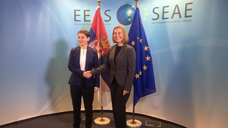 Mogerini i Brnabić u Briselu: Članstvo u EU prioritet Srbije