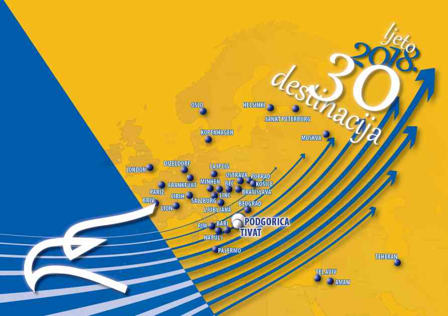 Montenegro erlajns 25. marta prelazi na letnji red letenja; Prvi put redovan saobraćaj ka Lajpcigu i Minhenu