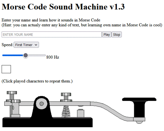 Morse Code Sound Machine