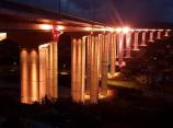 Most kod Vladičinog Hana osvetljen u bojama srpske zastave