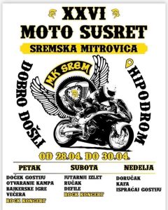 Moto susret u Sremskoj Mitrovici poslednjeg vikenda u aprilu