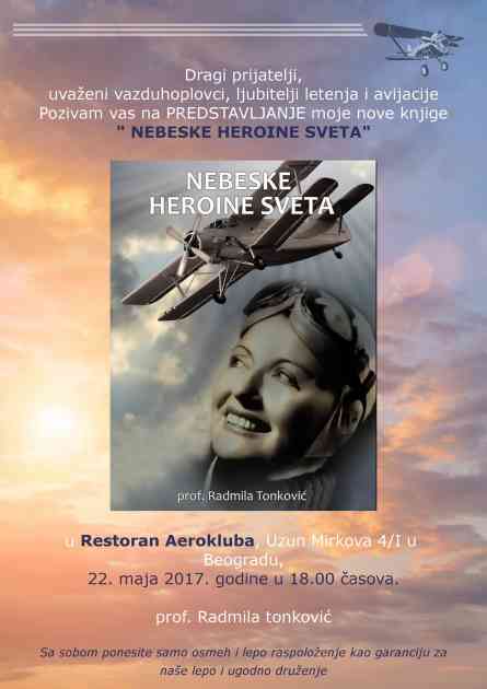 [NAJAVA] Promocija knjige „Nebeske heroine sveta“ u Aeroklubu u Beogradu
