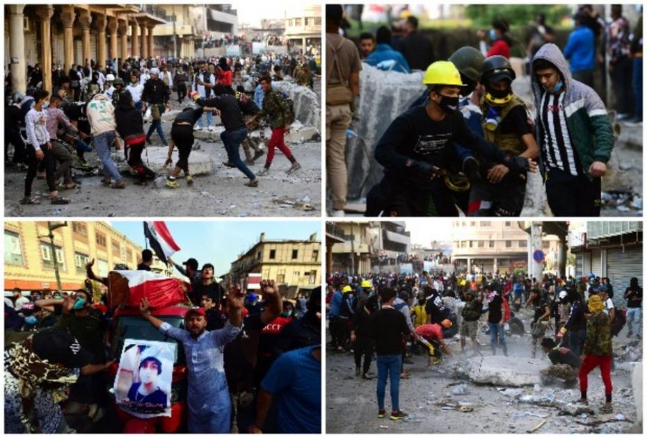 NAJKRVAVIJI DAN PROTESTA U IRAKU: U sukobima u istorijskoj četvrti Bagdada stradalo 13 demonstranata (FOTO,VIDEO)