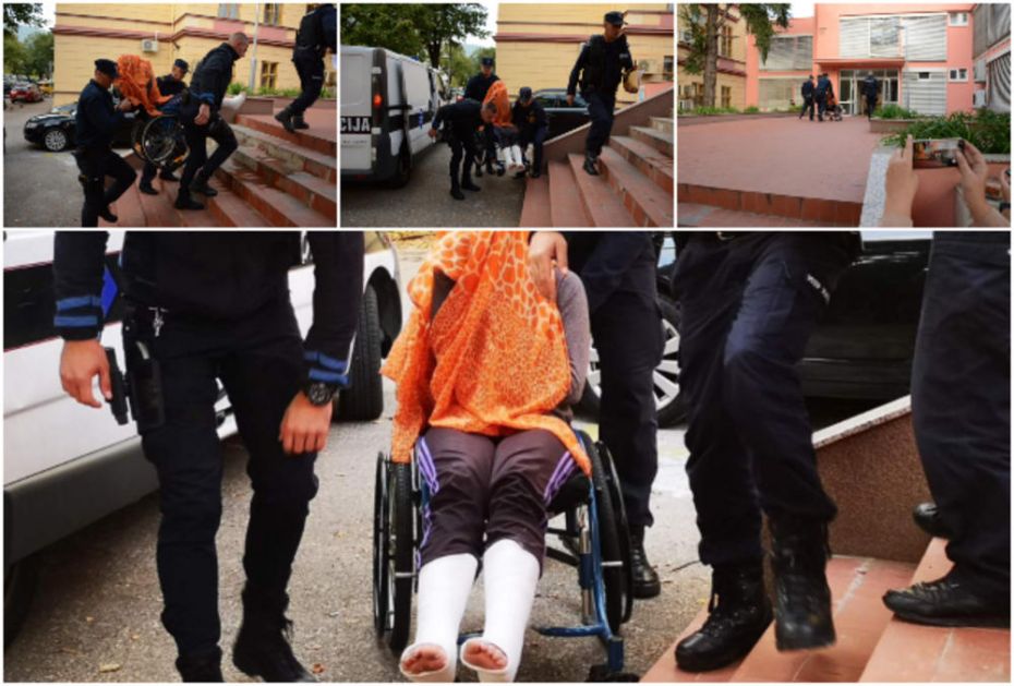 NEVEROVATNE SCENE U MOSTARU: Bosansku misicu ubicu nosili u kolicima do Tužilaštva, obe noge joj u gipsu! Fatalna plavuša lice prekrila maramom (FOTO)