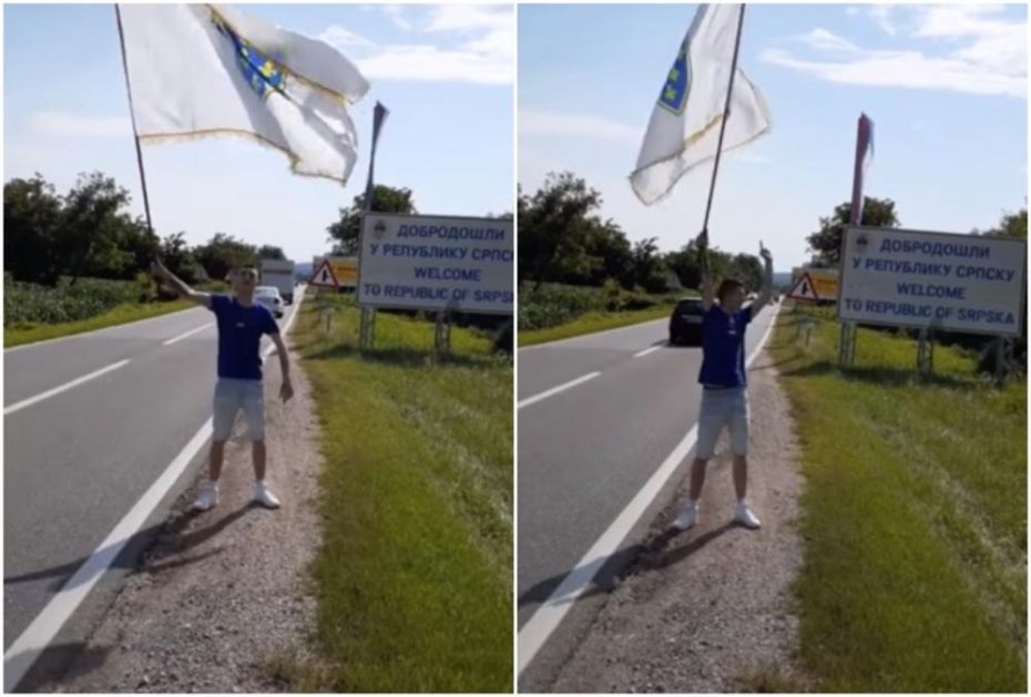 NOVA PROVOKACIJA: Mahao zastavom tzv. Armije BiH ispred table Dobrodošli u Republiku Srpsku (VIDEO)