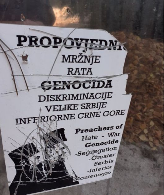Na Cetinju osvanuo plakat mržnje prema SPC