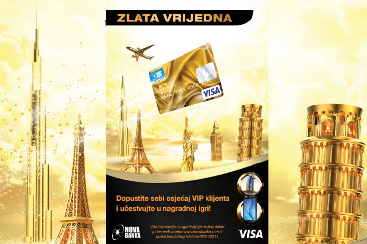 Nagradna igra za nove korisnike Visa Gold kartica Nove banke