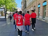 Navijači Zvezde i Olimpijakosa obojili Beograd u crveno-belo VIDEO