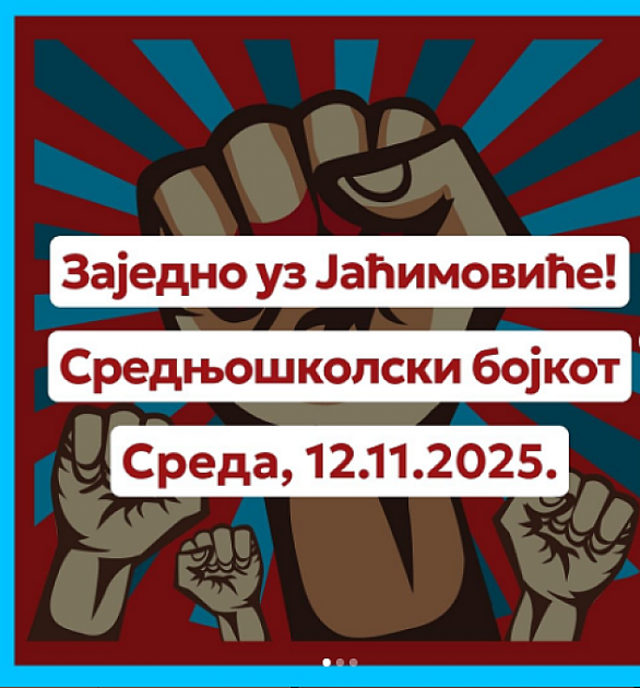 Novosadski srednjoškolci sutra bojkotuju nastavu u znak podrške Jaćimovićima i Dijani Hrki
