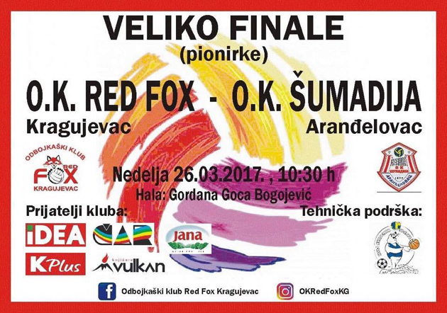 OK Red Fox poziva Kragujevčane na finalni meč regionalnog prvenstva za pionirke