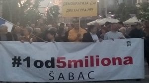 Obeležavanje pola godine protesta, 20. protesni skup u Šapcu