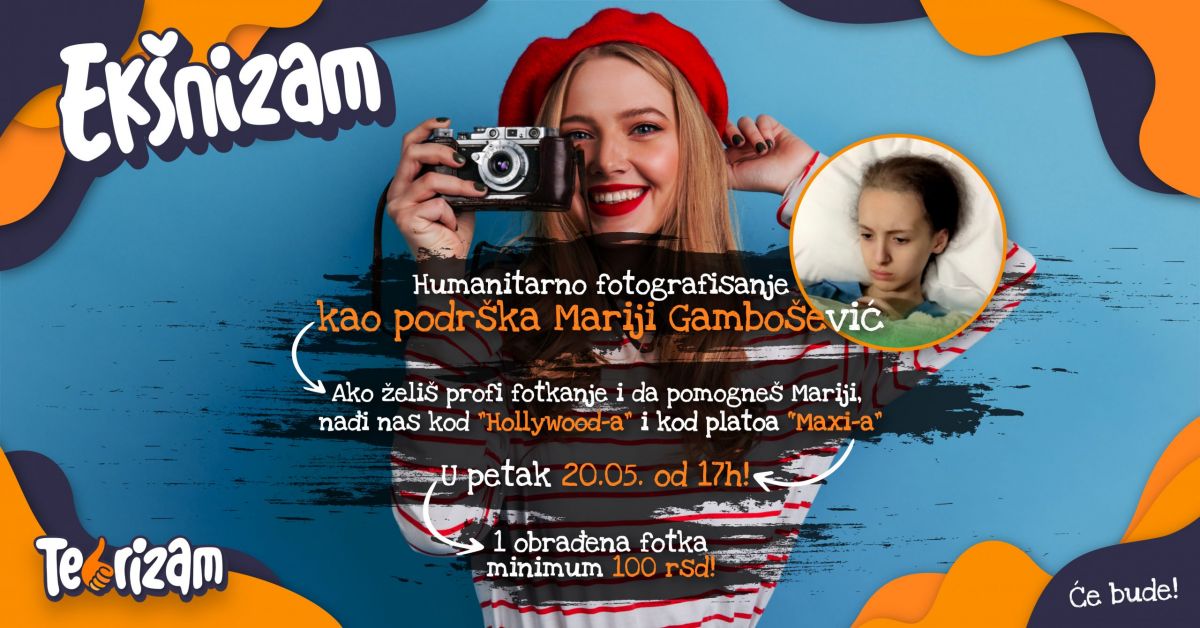 Omladinska organizacija „Tebrizam” organizuje akciju “Humanitarno fotografisanje” za pomoć Mariji Gambošević