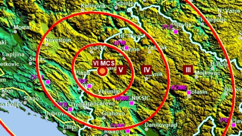 Opet se treslo u Crnoj Gori: Zemljotres jačine 4,6 stepeni u okolini Nikšića