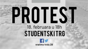 Otkrivanje spomenika trolejbusu 28 na Studentskom Trgu 18. februara