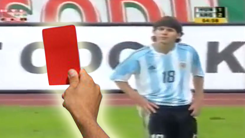 Ovo je jedini crveni karton u Mesijevoj karijeri: Za samo minut je upropastio prvi nastup za Argentinu! (VIDEO)