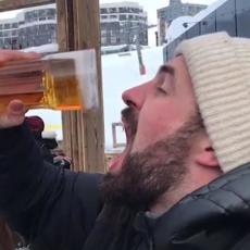 POGREŠNA PROCENA: Mislio je da se pivo zaledilo - NIJE! (VIDEO)