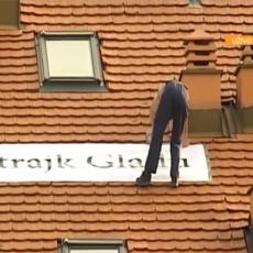 PONOVO DRAMA NA KROVU BEOGRADSKOG HOTELA: Vlasnik četvrti put preti da će SKOČITI, štrajkuje glađu (VIDEO)