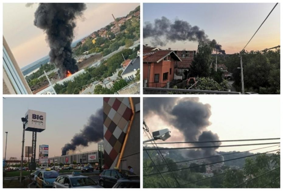 POŽAR NA KARABURMI: Čula se eksplozija, a gusti crni dim je počeo da kulja u vis i prekriva nebo OPASNO! (FOTO, VIDEO)