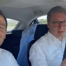 PREDSEDNIK SRBIJE ZA VOLANOM! Aleksandar Vučić i Siniša Mali se provozali NOVOM OBILAZNICOM OKO BEOGRADA (VIDEO)