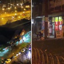PRVI SNIMCI POŽARA NA NOVOM BEOGRADU: Gori još jedan tržni centar, stanari osetili mirs paljevine