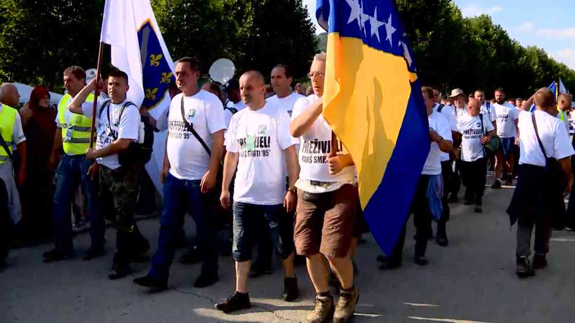 “Peace March” participants arrive in Potocari