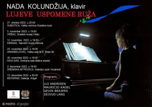 Pijanistkinja Nada Kolundžija 5. novembra u Gradskom muzeju Vršca