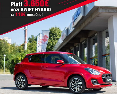 Plati 3.650 evra i vozi novi Suzuki Swift Hybrid za 118 evra mesečno