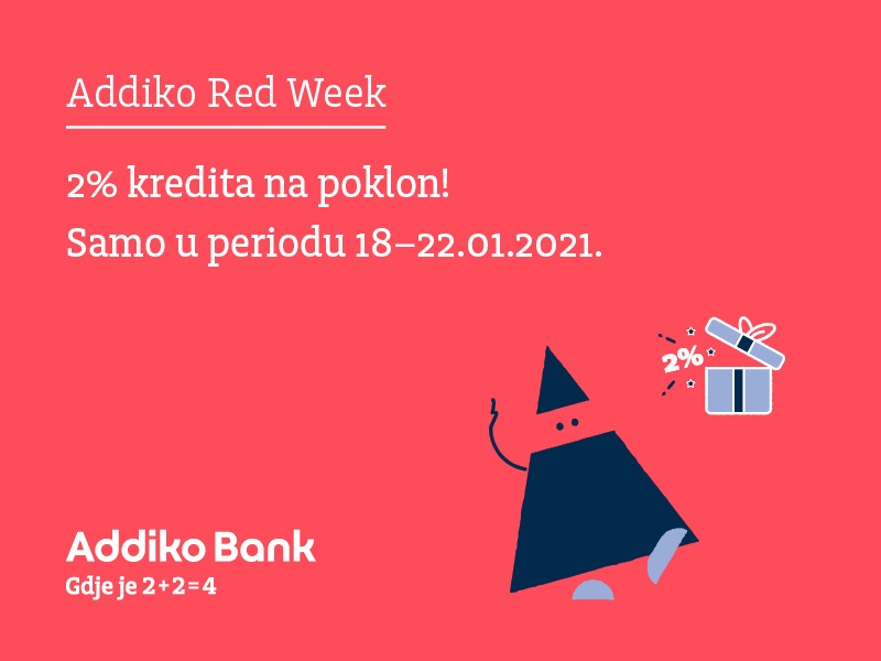 Podignite Addiko Blic gotovinski kredit, a Banka vam poklanja 2% kredita! 