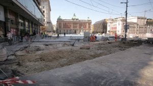 Ponovna blokada radova na Trgu republike